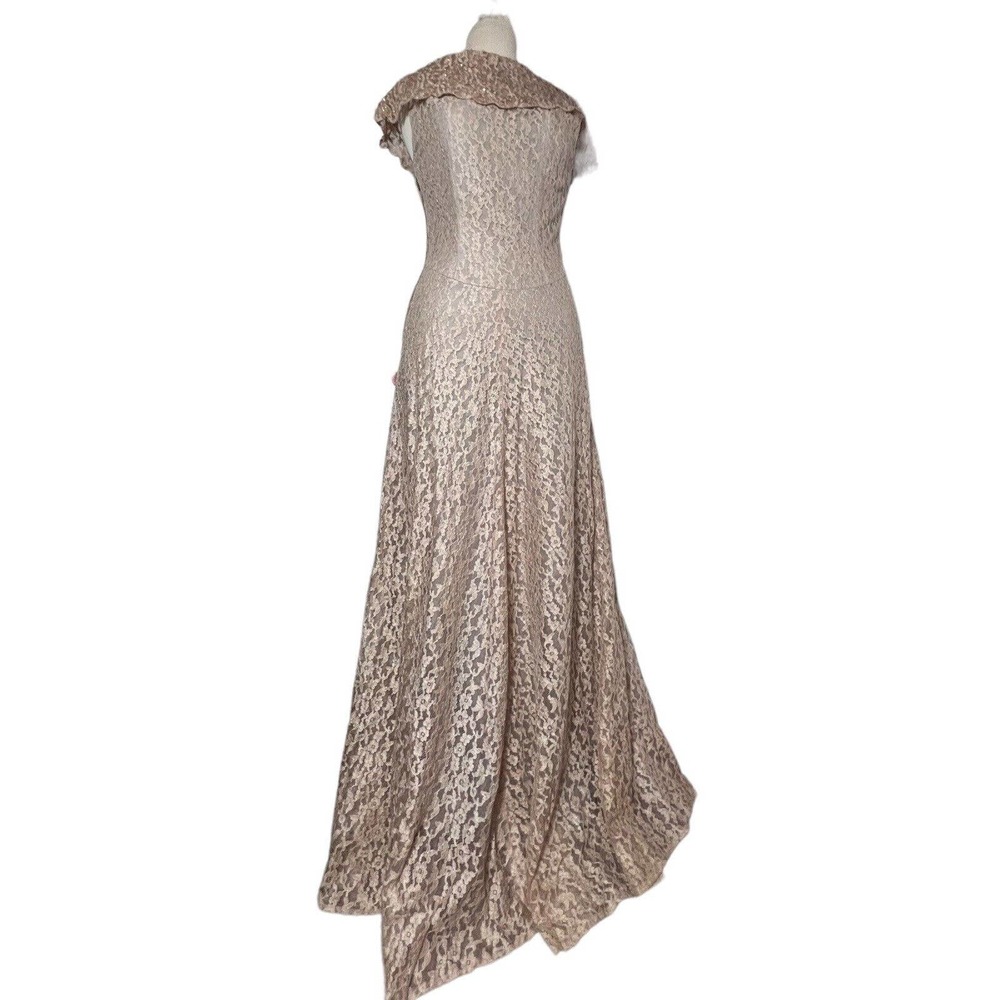 RARE Jack Herzog Vintage 40s Dress Taupe Gown Size S/M